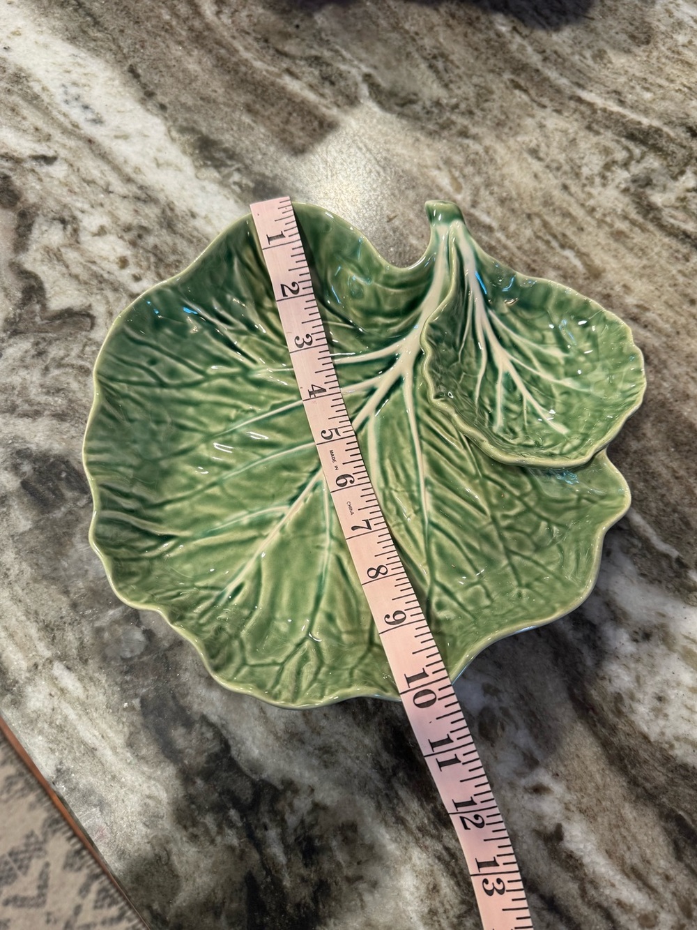 Bordallo Pinheiro Cabbage Chip and Dip platter from Portugal